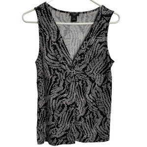 Women's Ann Taylor Black & White V-Neck Tank Top